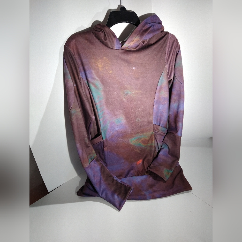 Hoodie Multi-Colored Stretch Knit Women's Size Small Athleisure